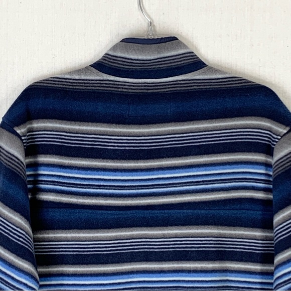Southern Grit Men's Tundra Fleece 1/4 Snap Navy Blue Striped Pullover - Size XXL - Picture 11 of 15